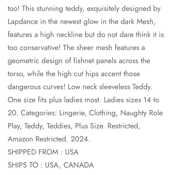 Lapdance glow in the dark cutout bodysuit with pasties, queen size - Picture 9 of 14